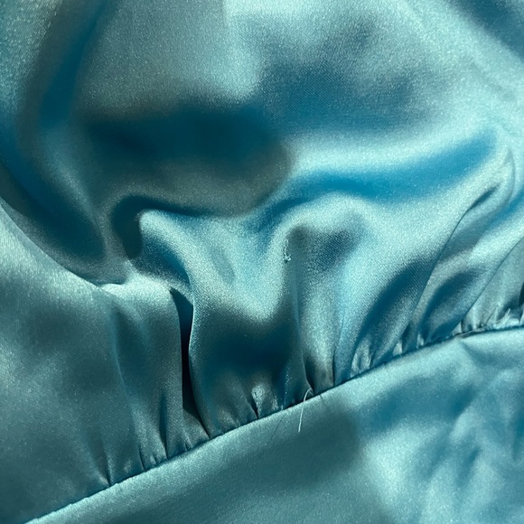 Zara blue satin wrap mini dress - Picture 9 of 11